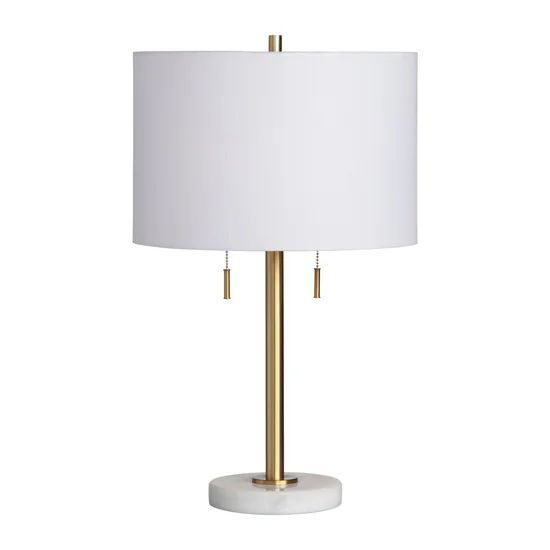Crestview Collection Brielle Brass/White Lamp Table -0