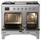 Ilve® Majestic III 40" Stainless Steel Pro Style Dual Fuel Natural Gas Range with Triple Glass Door and Chrome Trim-1