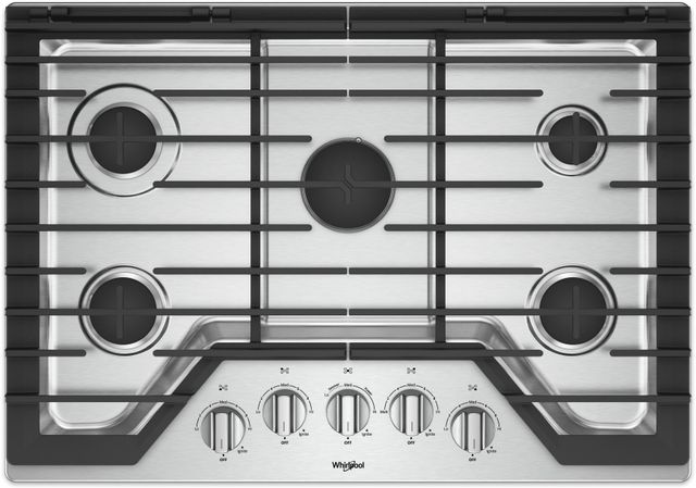 Whirlpool® 30" Stainless Steel Gas Cooktop-0