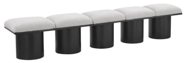 Meridian Furniture Pavilion 5-Piece Cream/Black 90" Modular Bench Set-0