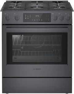 Bosch® 800 Series 30" Black Stainless Steel Slide In Gas Range