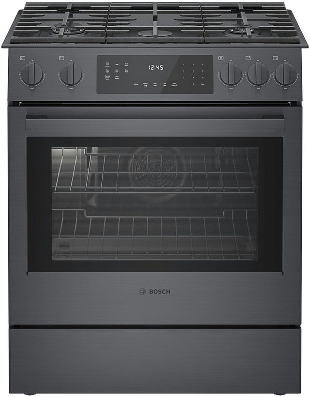 Bosch® 800 Series 30" Black Stainless Steel Slide In Gas Range-0