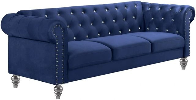New Classic® Home Furnishings Emma Royal Blue Crystal Sofa-0