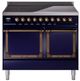 Ilve® Nostalgie II Noblesse 40'' Midnight Blue Pro Style Induction Range with Burnished Trim-0