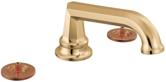 Brizo Beauclere® Brilliance® Polished Gold Widespread Lavatory Faucet with Low Spout-0