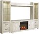 Signature Design by Ashley® Bellaby 4-Piece Whitewash Entertainment Center with Electric Fireplace-0