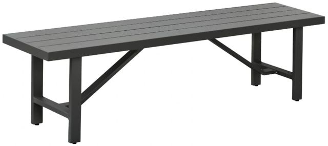 Intercon Navarro 6-Piece Mocha Aluminum/Fabric Outdoor Dining Table Set with Bench and Chairs-3