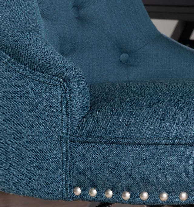 Linon Sinclair Azure Blue/Black Office Chair-4