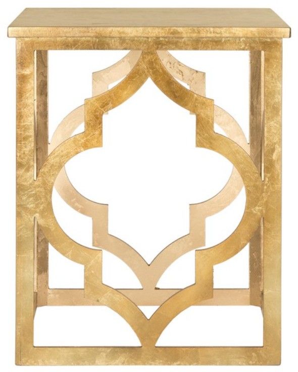 Safavieh Milo Gold Leaf Trellis End Table-1