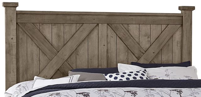 Artisan & Post by Vaughan-Bassett Cool Rustic Stone Gray King Panel X Bed-2