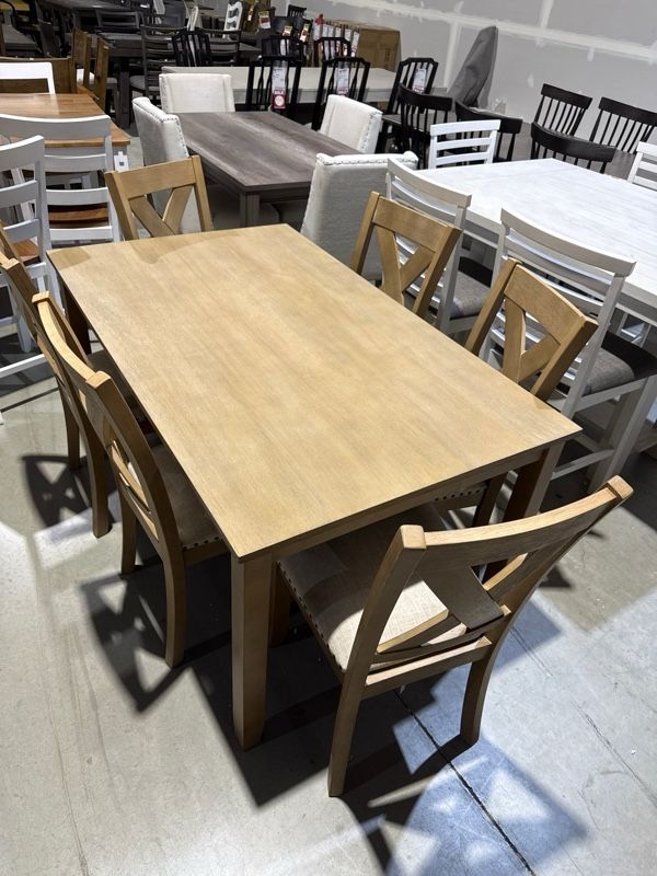 Clearance Signature Design by Ashley® Sanbriar 7-Piece Light Brown Dining Table Sets-0