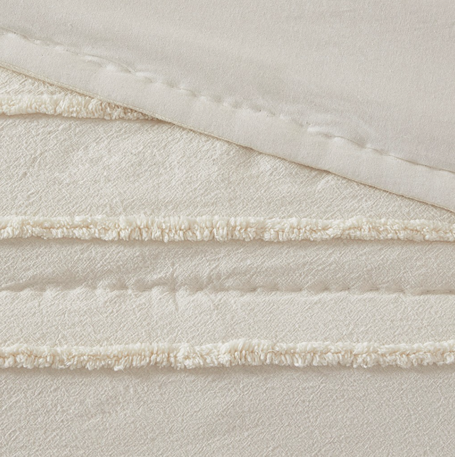 Olliix by Urban Habitat Mercer 3 Piece Ivory King/California King Cotton Chenille Coverlet Set-2