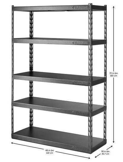 Gladiator® Hammered Granite 48" Wide EZ Connect Rack with 18" Deep Shelves-1