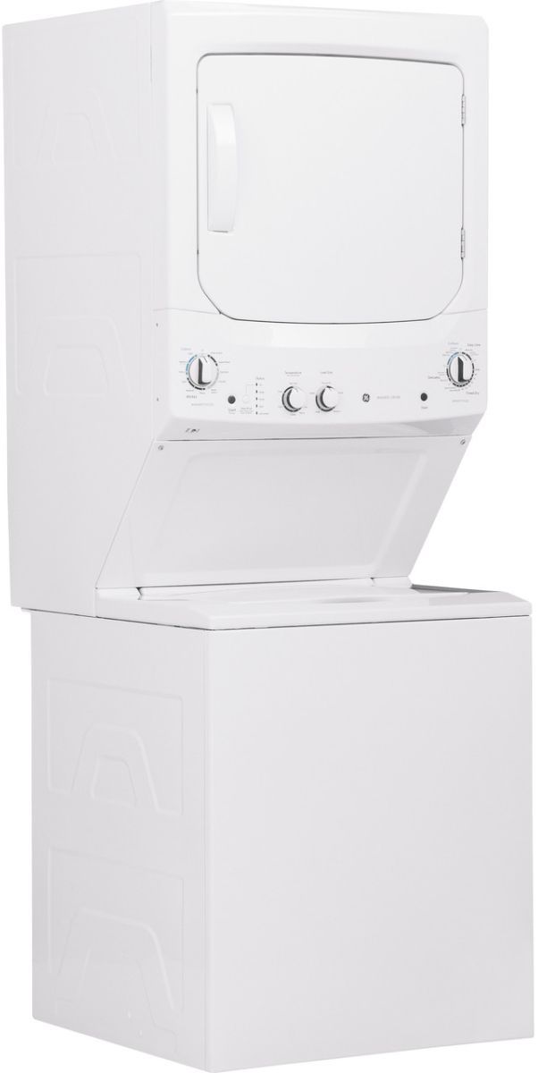 GE® Unitized Spacemaker® White Electric Laundry Center, 3.8 Cu. Ft. Washer, 5.9 Cu. Ft. Dryer-3