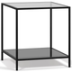 Korson Furniture Marini Glass Top End Table with Black Metal Base -0