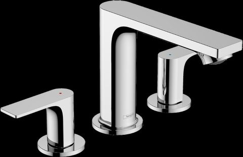 Hansgrohe Rebris E Chrome 4" Widespread Faucet with Pop-Up Drain-0