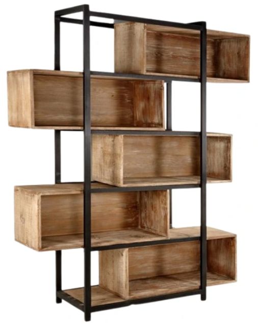 Nest Home Collections Mary Lou Gray Washed Cube Bookcase-0