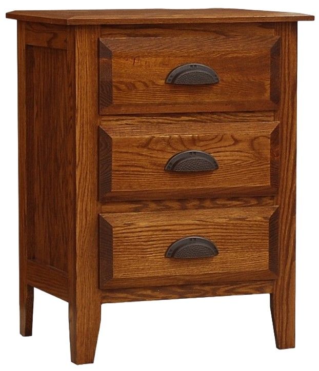 Wolfcraft Furniture Summit Brown 3-Drawer Short Nightstand-0