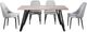 Mazin Furniture Carrie Brown Dining Table with Black Hairpin Metal Legs-2