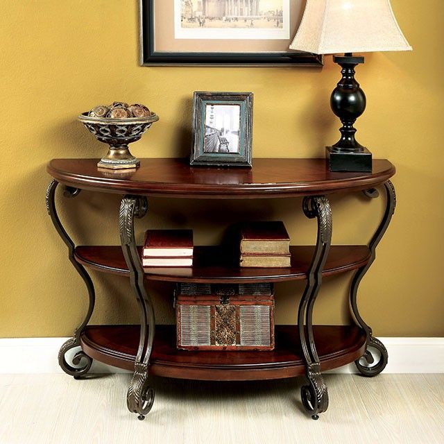 Furniture of America® May Brown Cherry Sofa Table-1