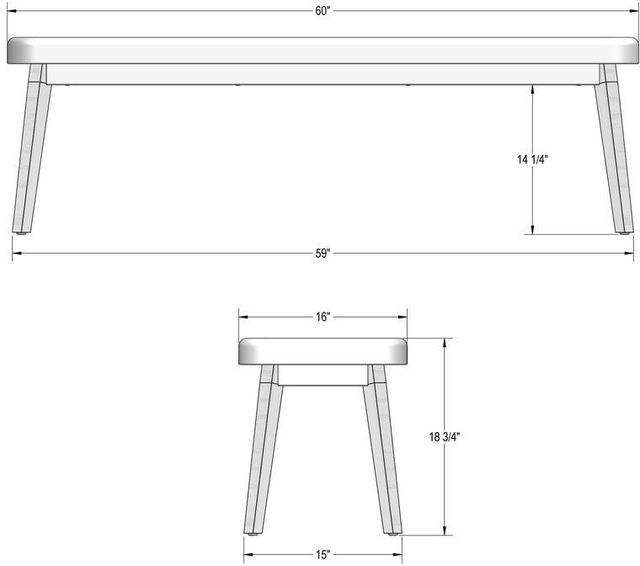 Amisco Customizable Nora 60'' Dining Bench-2