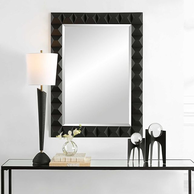 Uttermost® Studded Matte Black Mirror-1