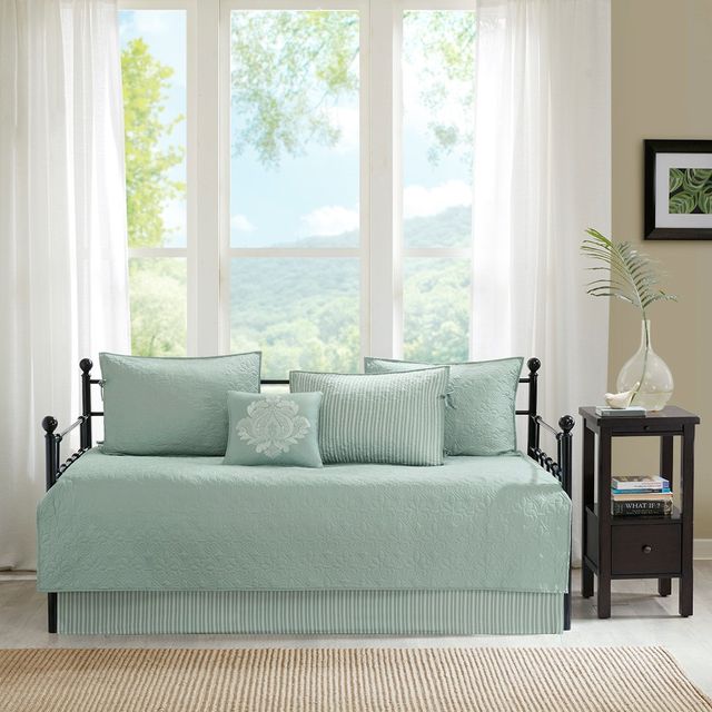 Olliix by Madison Park 6 Piece Seafoam Quebec Reversible Daybed Cover Set-1