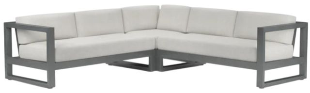 Sunset West Redondo 3-Piece Slate Aluminum Outdoor Sectional with Cast Silver Cushion-0