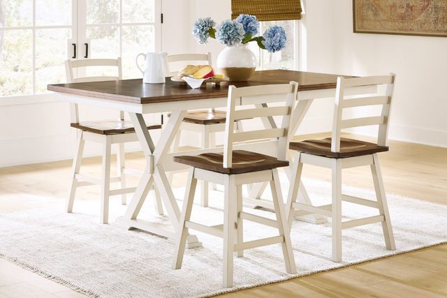 Signature Design by Ashley® Brinfern Antique White/Brown Swivel Stool-4