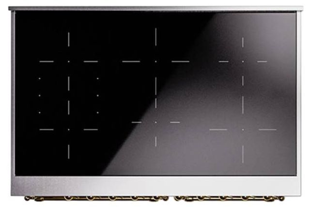 Ilve® Nostalgie II Noblesse 40'' Custom RAL Color Pro Style Induction Range with Brass Trim-2