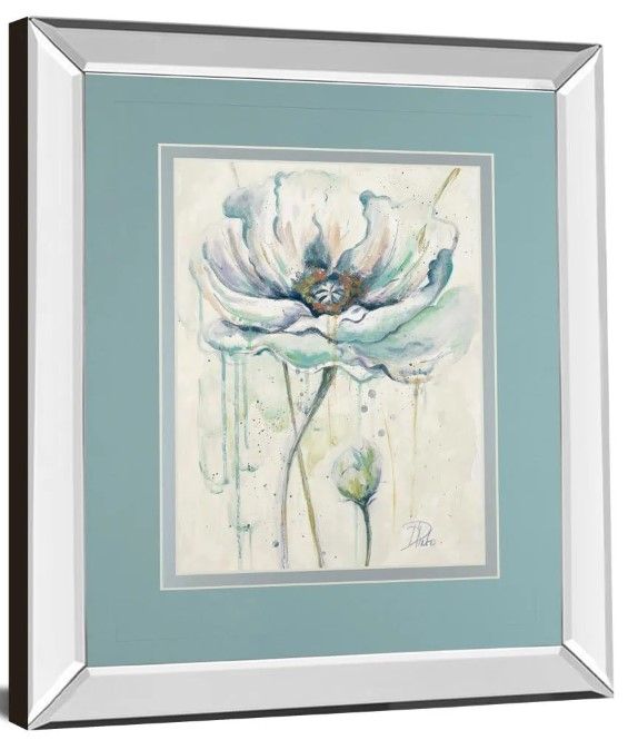 Classy Art Fresh Poppies Il by Patricia Pinto Mirror Framed Wall Art-1