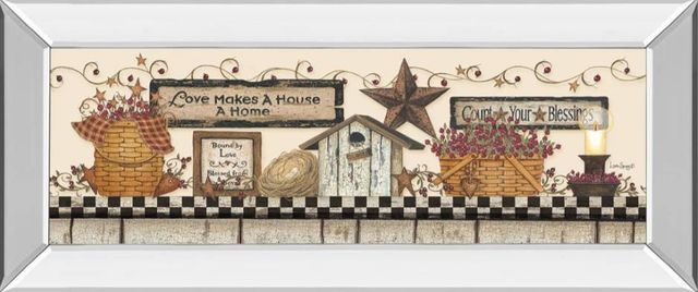 Classy Art Love Makes a House a Home by Linda Spivey Mirrored Frame Wall Art-0