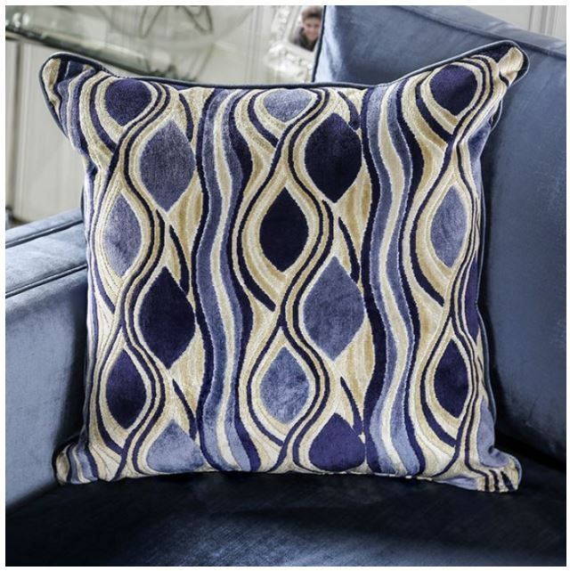 Furniture of America® Jodie Satin Blue Sofa-3