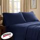 Olliix by Peak Performance 3M Scotchgard Micro Fleece Navy Queen Sheet Set-4