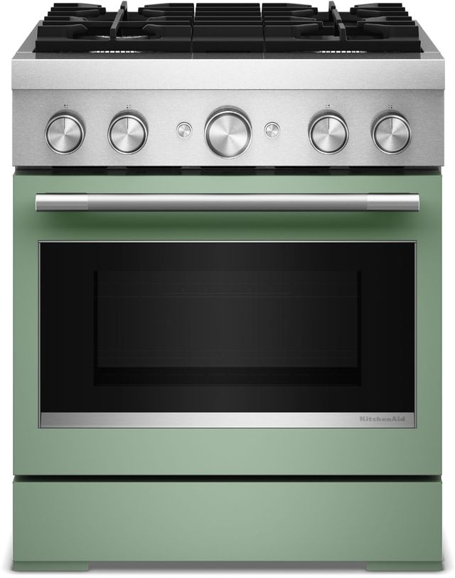 KitchenAid® Commercial Style 30" Cardamom Pro Style Dual Fuel Range with No Preheat Air Fry Mode-0