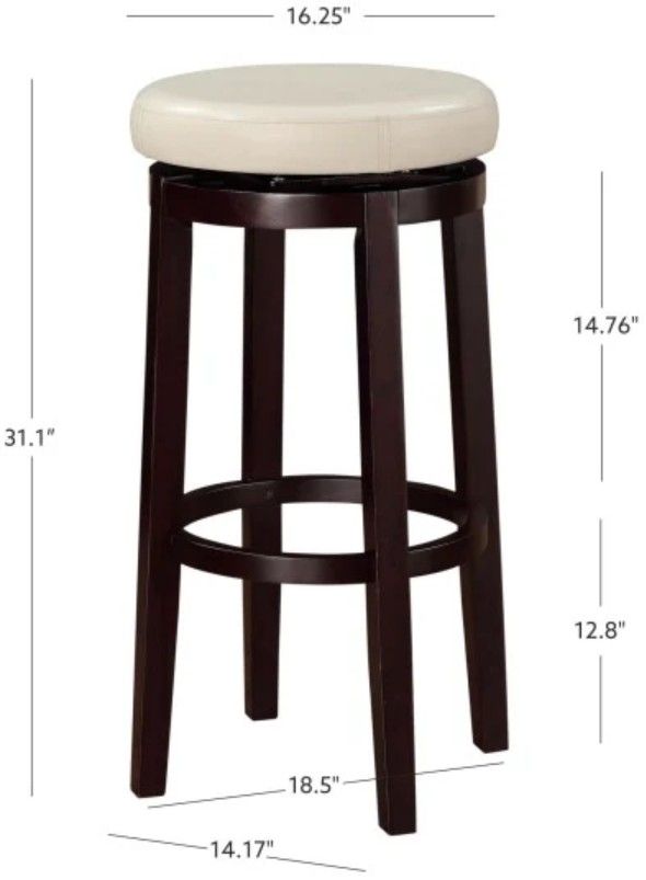 Linon Maya Beige Bar Stool-2