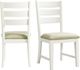 Elements International Park Creek Cottage White Ladder Back Dining Chair-3