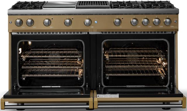 Viking® 5 Series 60" Golden Hour Pro Style Gas (NG) Range with Brushed Brass Trim-1