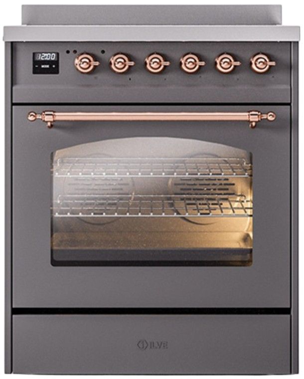 Ilve® Nostalgie II Series 30" Matte Graphite Pro Style Induction Range-3