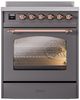Ilve® Nostalgie II Series 30" Matte Graphite Pro Style Induction Range-3