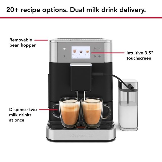 KitchenAid® KF7 Cast Iron Black Fully Automatic Espresso Machine-4