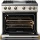 Viking® 5 Series 36" Pure White Pro Style Gas (NG) Range with Brushed Brass Trim-1