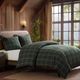 HiEnd Accents Windowpane 3-Piece Hunter Green King Bedding Bundle-4