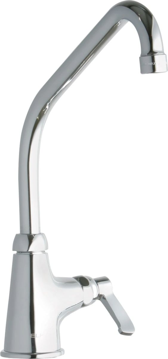 Elkay Chrome Single Hole Single Control Faucet with 8" High Arc Spout and 2" Lever Handle-0