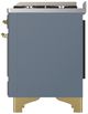Ilve® Majestic III 60" Blue Gray Pro Style Dual Fuel Liquid Propane Range with French Top and Brass Trim-4