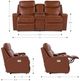 La-Z-Boy® Emmons Pewter Leather Power Reclining Loveseat with Console and Headrest-2