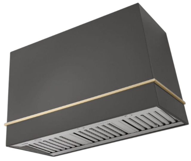 AGA Loge 48" Slate Wall Mounted Range Hood with Antique Brass Trim-0