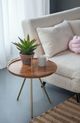 A & B Home Becket Brown 20" Tray Top Side Table with Gold Stand -4