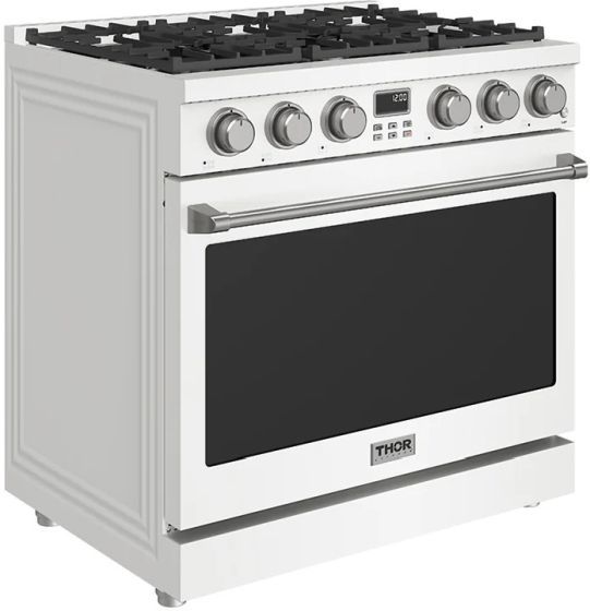 Thor Kitchen® A Series 36" White Contemporary Freestanding Pro Style LP Gas Range-2