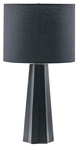 Olliix by Martha Stewart Athena Black Ceramic Ribbed 22" Table Lamp-0